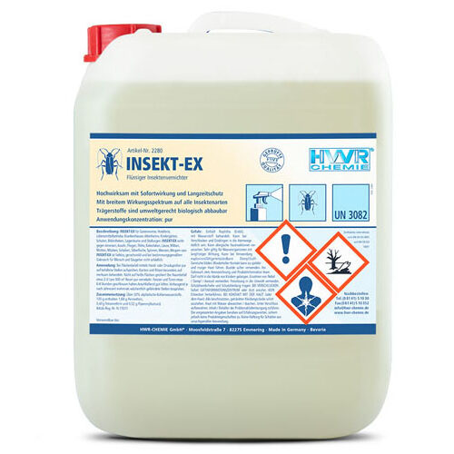 Insektenvernichter - INSEKT-EX ist ein hochwirksames, geruchsmildes Insektizid für Gastronomie, Hotellerie, Krankenhäuser, Altenheime, Kindergärten etc.