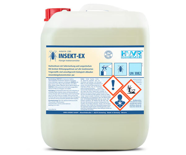 Insektenvernichter - INSEKT-EX ist ein hochwirksames, geruchsmildes Insektizid für Gastronomie, Hotellerie, Krankenhäuser, Altenheime, Kindergärten etc.