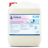Teppichreiniger FLOOR-EX ist ein Teppichreiniger und Polsterreiniger und sorgt für die schonende Reinigung beanspruchter Teppiche. Mit handelsüblichen Extraktionsgeräten anwendbar.Hohe Schmutzlösekraft ohne die Fasern zu verkleben, mit antistatischer und schmutzabweisender Wirkung.