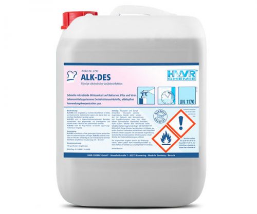 ALK-DES ist eine alkoholische Flächendesinfektion und wird eingesetzt zur sicheren Desinfektion in Hotels, Gastronomie und Altenhäusern etc.