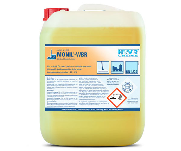 Werkstattbodenreiniger MONIL®-WBR ist der Werkstattbodenreiniger zur Reinigung und Pflege von Werkstattböden in Industrie und Handwerk, Lagerhallen in Industrie und Handel, Produktionsgebäuden in der Innen- wie Außenanwendung.