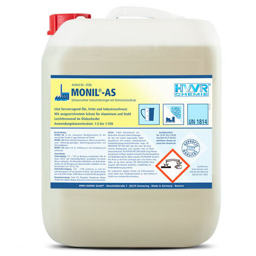 Industriereiniger MONIL®-AS, der schaumfreie Industriereiniger löst Ölreste, Fette und Industrieschmutz. Geeignet zur Vorbereitung von Lackierungen. Hervorragender Schutz auf Aluminium-Teile.