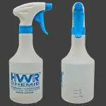 Handsprühflasche mit 0,5 Liter, wiederbefüllbar, chemikalienbeständig und robust. Für saure wie alkalische Reiniger geeignet.